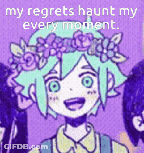 Girl With Flower Crown My Regrets Haunt My Every Moment GIF