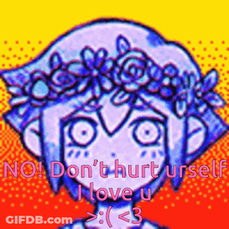 Girl With Flower Crown No Don't Hurt Yourself GIF