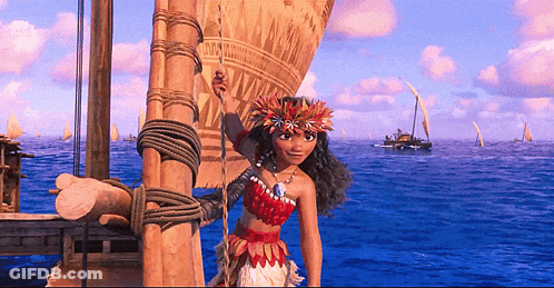 Girl With Flower Crown On Boat In Ocean GIF