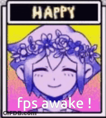 Girl With Flower Crown Saying Happy FPS Awake GIF