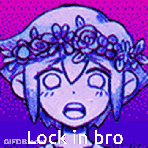 Girl With Flower Crown Saying Lock In Bro GIF