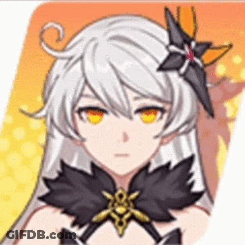 Girl With Flower In Hair And Yellow Eyes GIF
