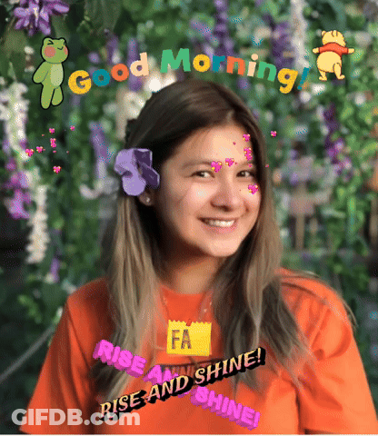 Girl With Flower In Hair Rise And Shine GIF