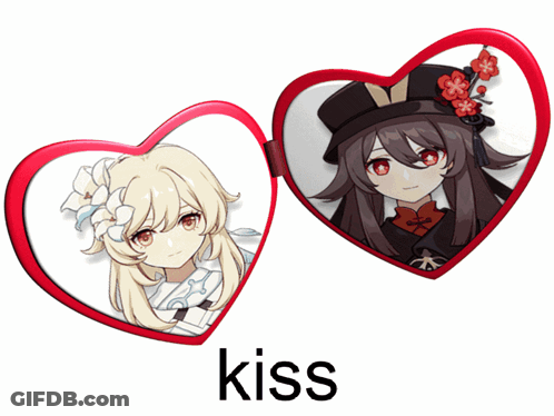 Girl With Flower In Hair Saying Kiss GIF
