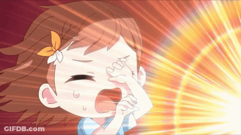Girl With Flower In Hair Screaming GIF