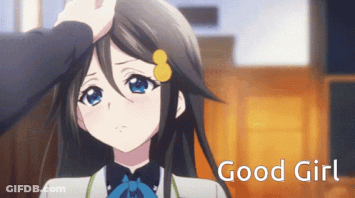 Girl With Flower Patted By Man Good Girl GIF