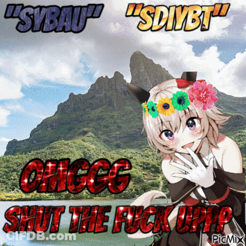 Girl With Flowers In Hair Shut The Fuck Up GIF
