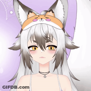 Girl With Fox Ears And Cat Face Headband GIF
