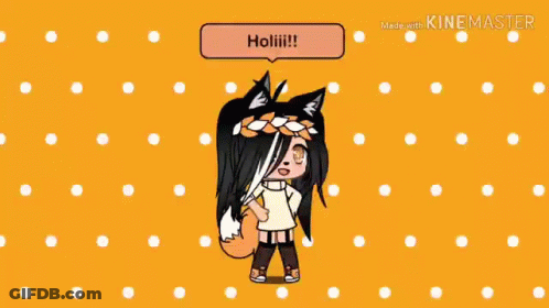 Girl With Fox Tail In Front Of Polka Dot Background Saying Soy Nueva En Este Ca Nal GIF