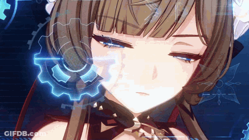 Girl With Gear Close Up GIF