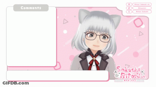 Girl With Glasses And Cat Ears Says Comments On Pink Background GIF