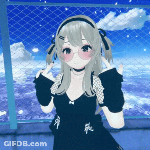 Girl With Glasses And Choker Giving Middle Finger GIF