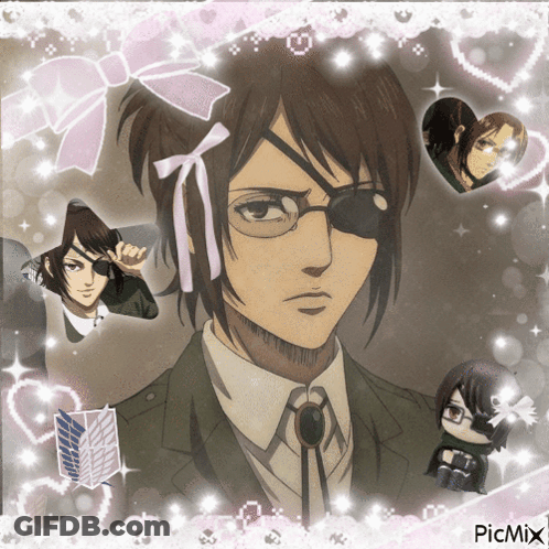 Girl With Glasses And Eye Patch Surrounded By Hearts And Sparkles Picmix GIF