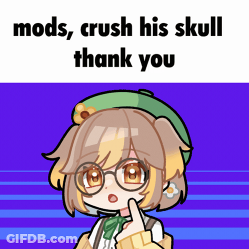 Girl With Glasses And Green Hat Says Mods Crush His Skull Thank You GIF