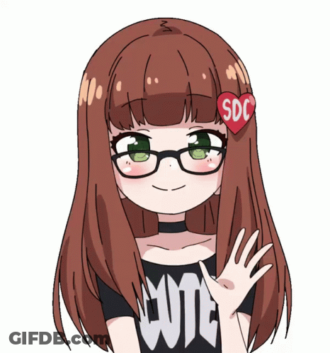 Girl With Glasses And Heart With SDC GIF