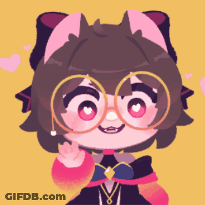 Girl With Glasses And Hearts GIF