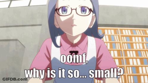 Girl With Glasses And Pink Shirt Says Oomf Why Is It Small GIF