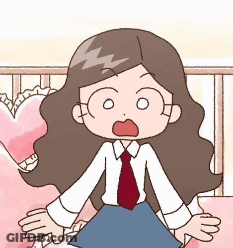 Girl With Glasses And Red Tie GIF