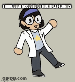 Girl With Glasses And White Coat Says I Have Been Accused Of Multiple Felonies GIF