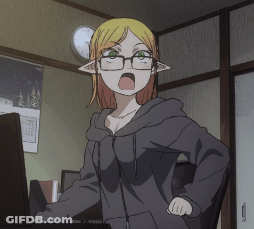Girl With Glasses At Computer In January GIF