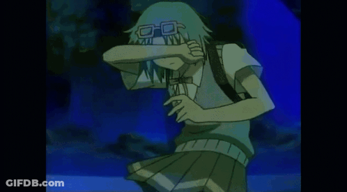 Girl With Glasses Covering Face With Hand GIF