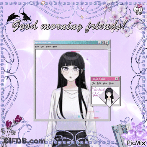 Girl With Glasses Good Morning Friends GIF