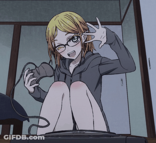 Girl With Glasses Holding Controller GIF