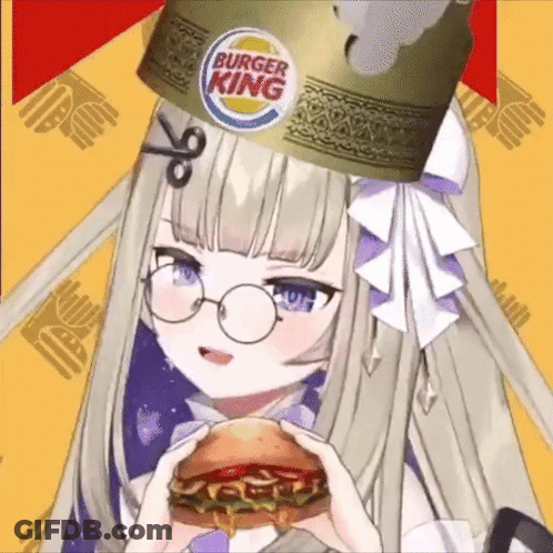 Girl With Glasses Holding Hamburger GIF