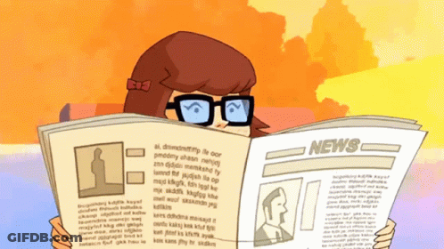 Girl With Glasses Reading News Newspaper GIF