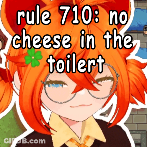 Girl With Glasses Rule 710 No Cheese Toilet GIF