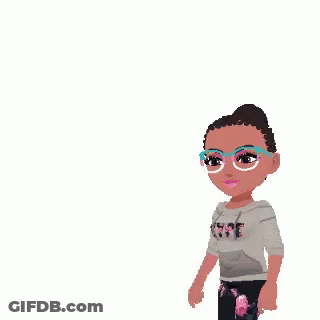 Girl With Glasses Running Front Of Yus Ssss Letters GIF
