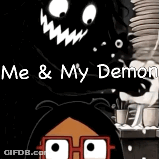Girl With Glasses Saying Me And My Demon GIF