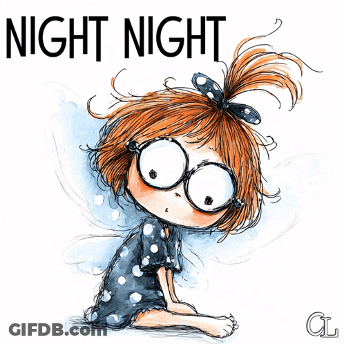 Girl With Glasses Saying Night Night GIF
