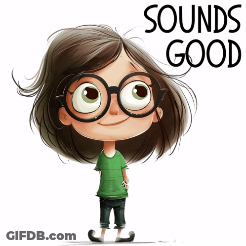 Girl With Glasses Saying Sounds Good GIF