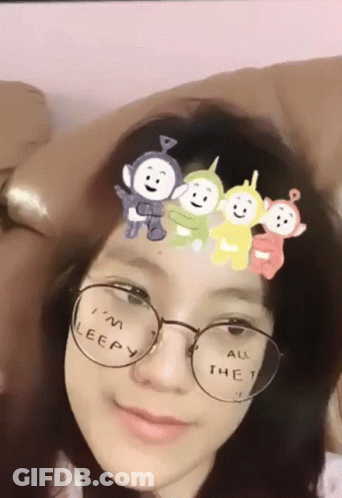 Girl With Glasses Sticker I'm Leery All The Time GIF