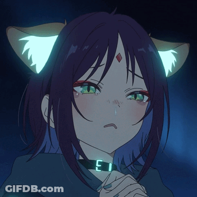 Girl With Glowing Ears And E Choker GIF