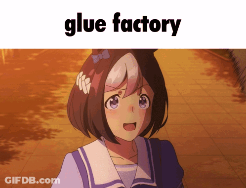 Girl With Glue Factory Text GIF