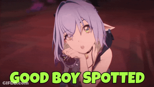 Girl With Good Boy Spotted Above Her GIF