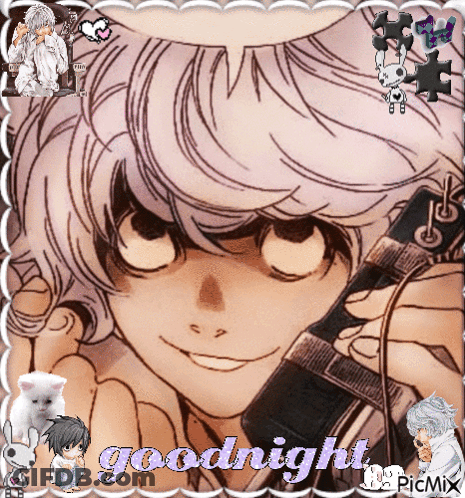 Girl With Goodnight Text GIF
