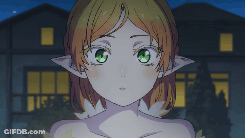 Girl With Green Eyes And Ears GIF