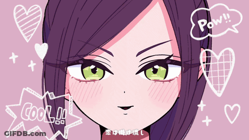 Girl With Green Eyes Saying Pow GIF