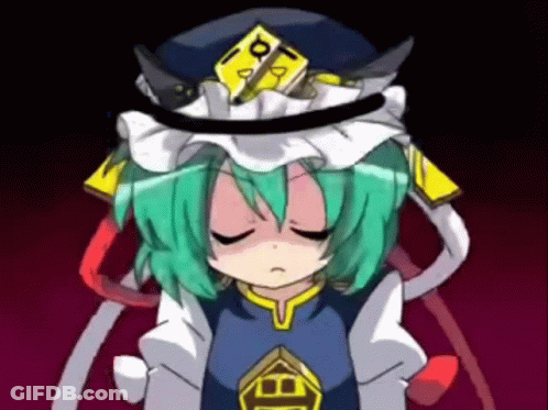 Girl With Green Hair And BB Hat GIF