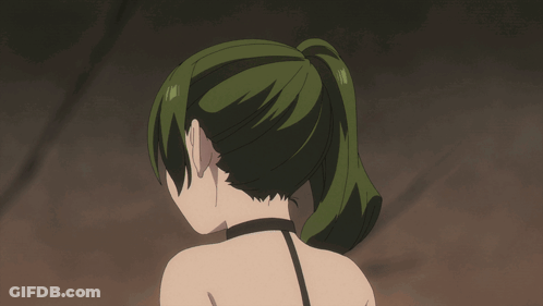 Girl With Green Hair And Black Choker GIF