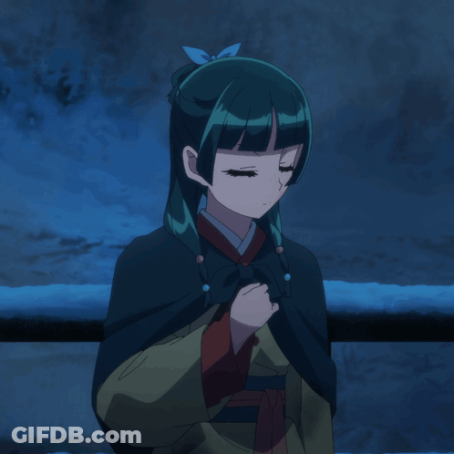 Girl With Green Hair And Blue Bow GIF