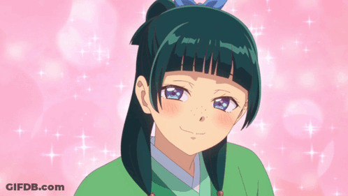 Girl With Green Hair And Blue Bow GIF
