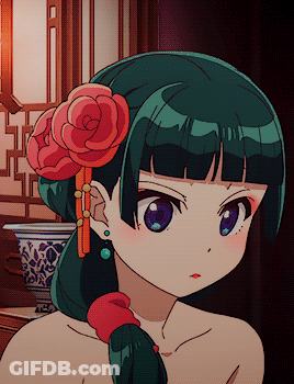 Girl With Green Hair And Flower GIF