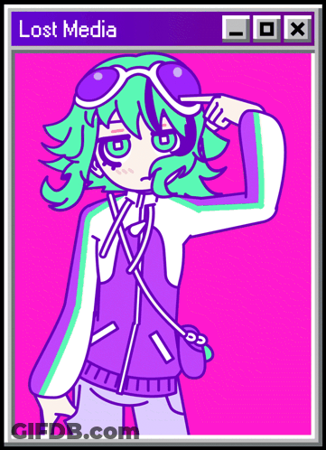 Girl With Green Hair And Purple Jacket Says Lost Media GIF