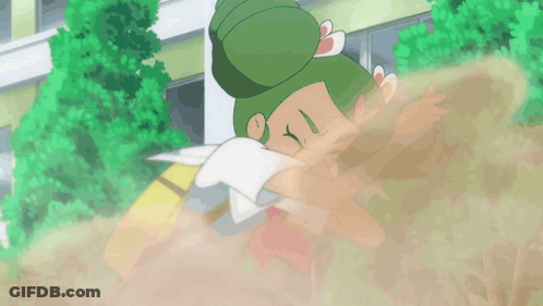 Girl With Green Hair And White Towel GIF