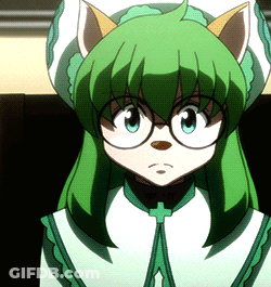 Girl With Green Hair Glasses And Hat With Ears GIF