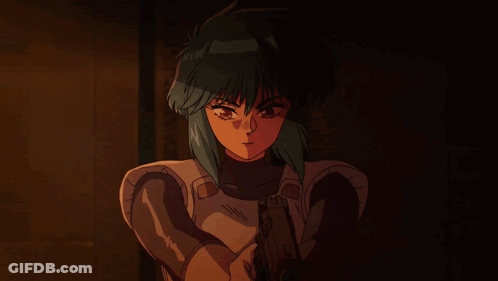Girl With Green Hair Holding Gun GIF